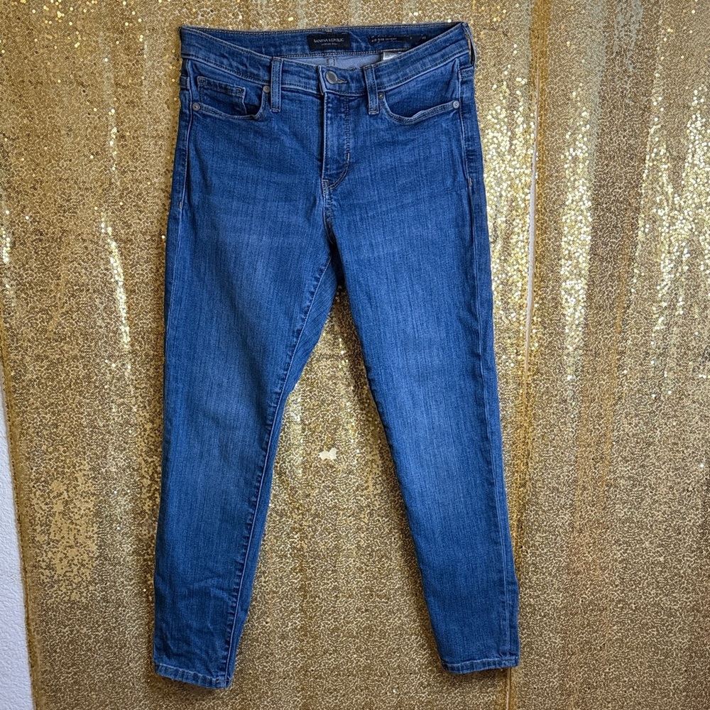 Banana Republic Women's Blue Skinny Jeans mid-rise size 26 short